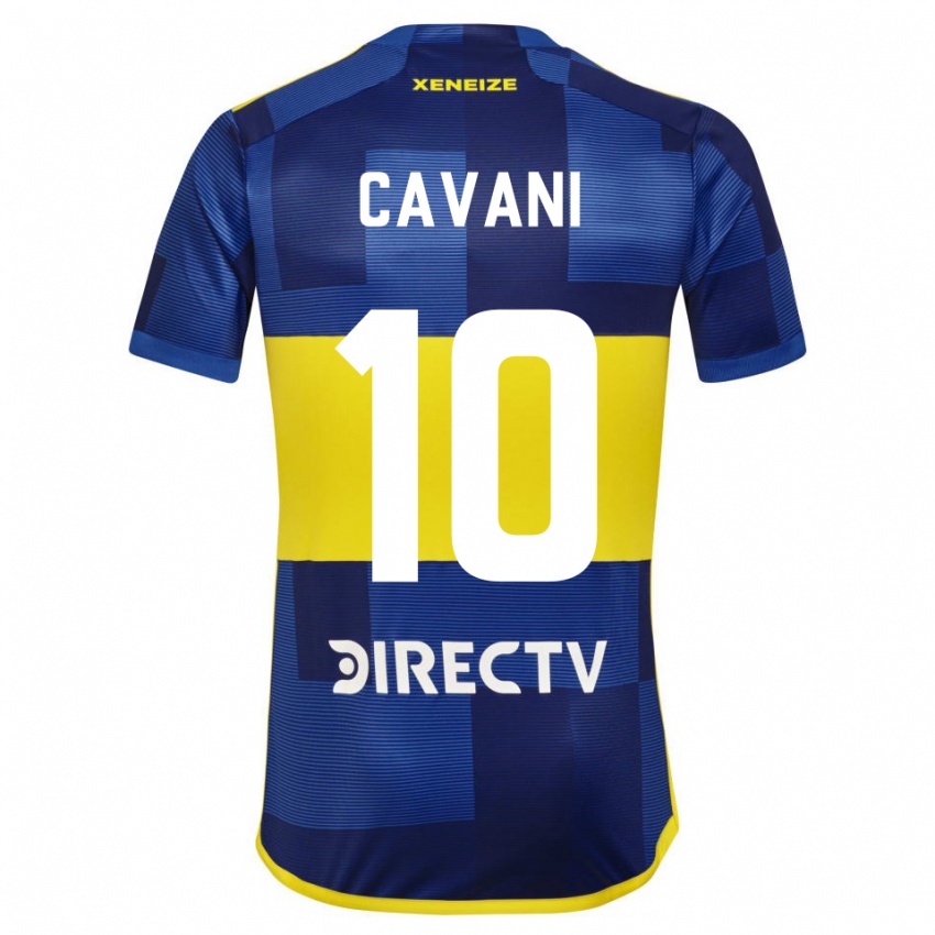 Mænd Edinson Cavani #10 Mørkeblå Gul Hjemmebane Spillertrøjer 2023/24 Trøje T-Shirt