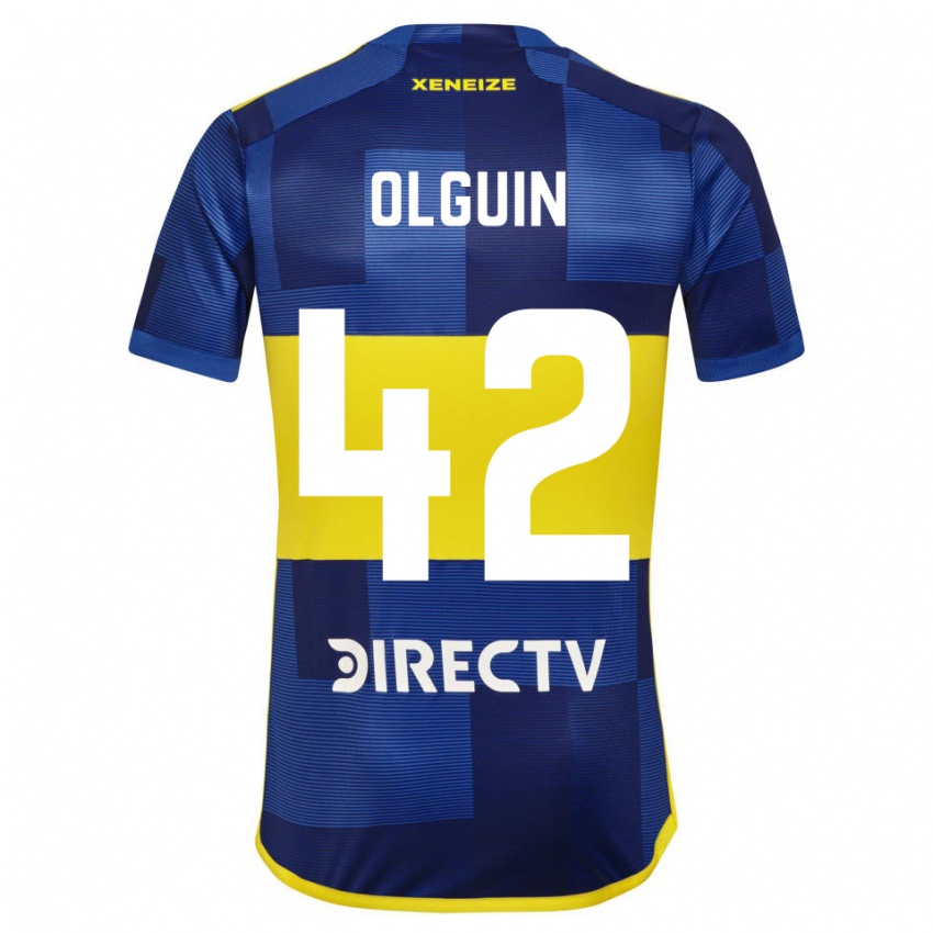 Mænd Matias Olguin #42 Mørkeblå Gul Hjemmebane Spillertrøjer 2023/24 Trøje T-Shirt