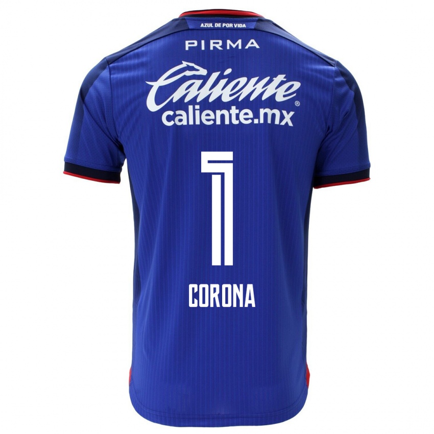 Mænd Jose De Jesus Corona #1 Blå Hjemmebane Spillertrøjer 2023/24 Trøje T-Shirt