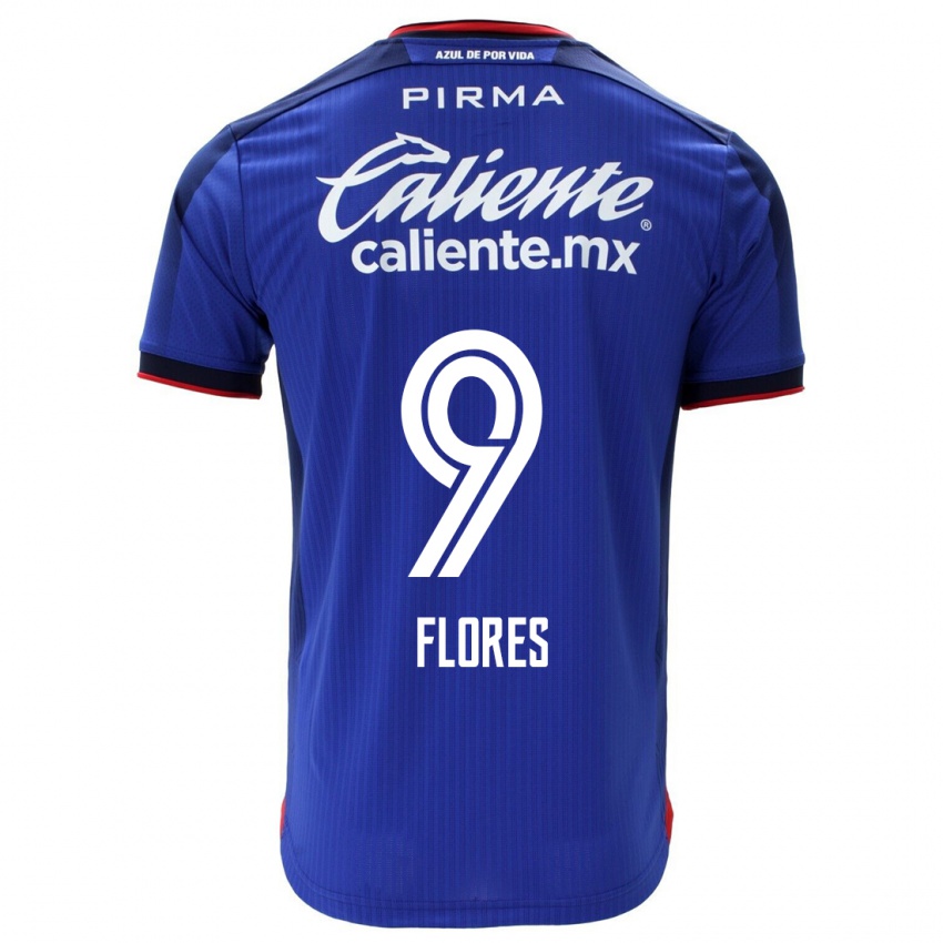 Mænd Daniela Flores #9 Blå Hjemmebane Spillertrøjer 2023/24 Trøje T-Shirt