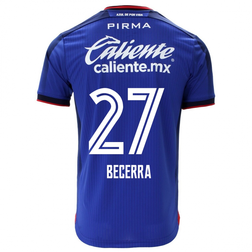 Mænd Ana Becerra #27 Blå Hjemmebane Spillertrøjer 2023/24 Trøje T-Shirt