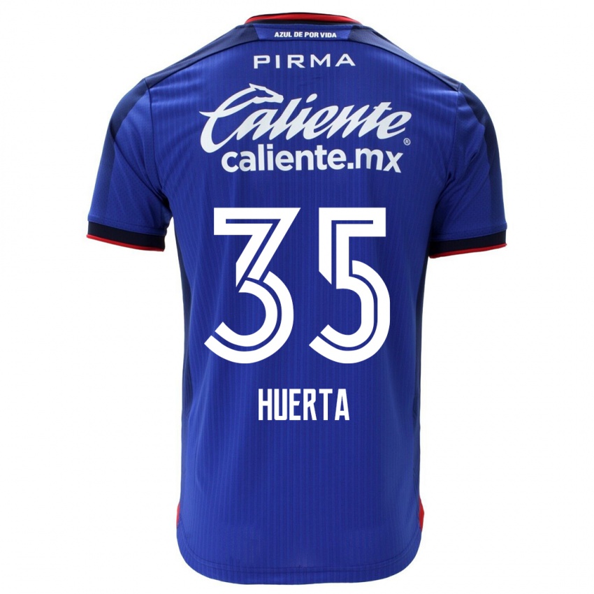 Mænd Renata Huerta #35 Blå Hjemmebane Spillertrøjer 2023/24 Trøje T-Shirt
