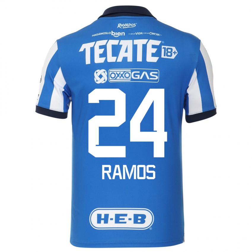Mænd Cesar Ramos #24 Blå Hvid Hjemmebane Spillertrøjer 2023/24 Trøje T-Shirt