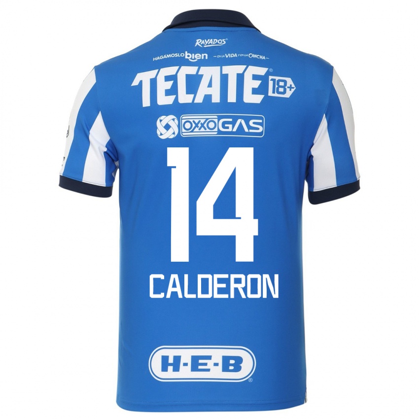 Mænd Alejandra Calderon #14 Blå Hvid Hjemmebane Spillertrøjer 2023/24 Trøje T-Shirt