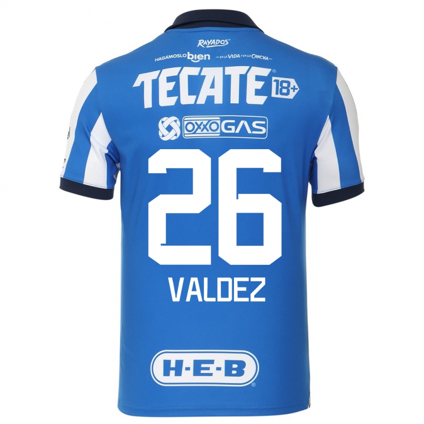 Mænd Valeria Valdez #26 Blå Hvid Hjemmebane Spillertrøjer 2023/24 Trøje T-Shirt