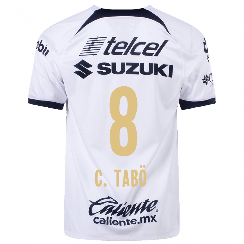 Mænd Christian Tabo #8 Hvid Hjemmebane Spillertrøjer 2023/24 Trøje T-Shirt
