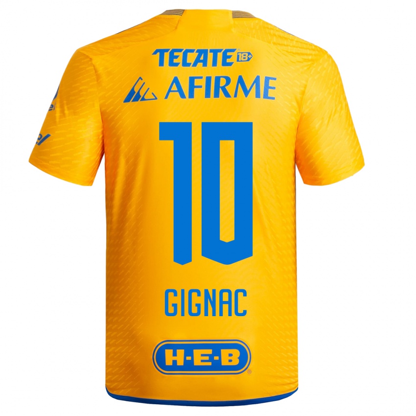 Mænd Andre-Pierre Gignac #10 Gul Hjemmebane Spillertrøjer 2023/24 Trøje T-Shirt