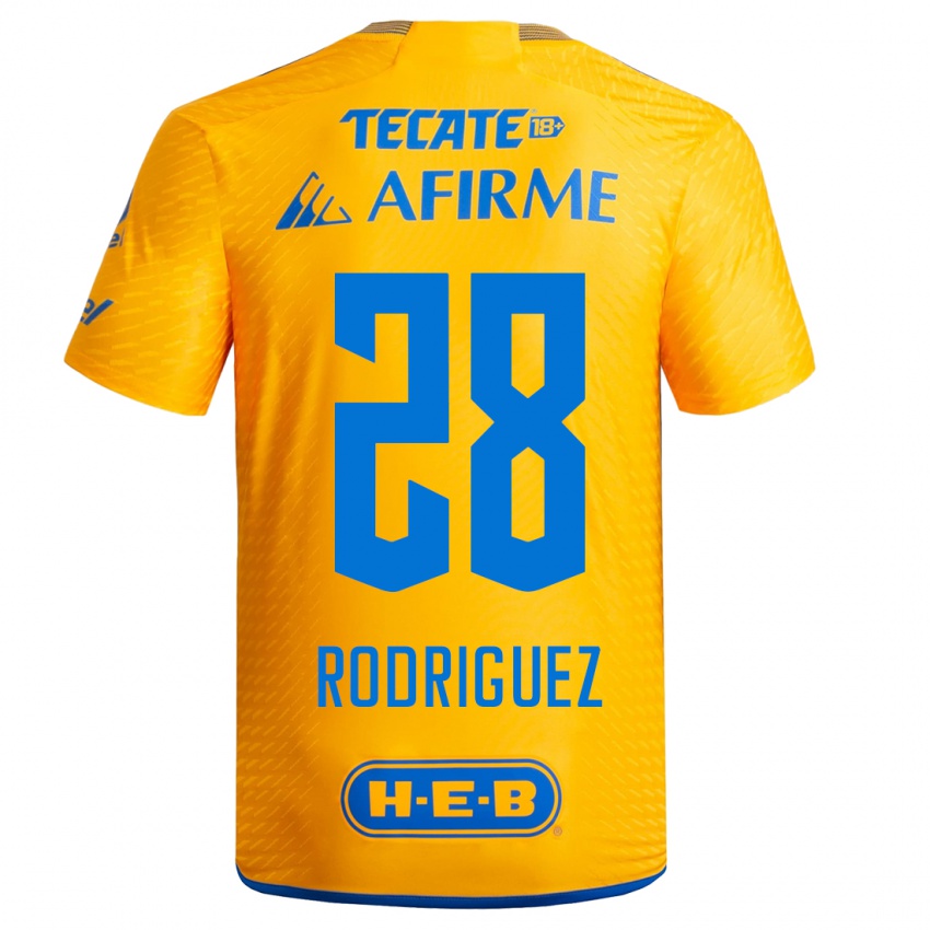 Mænd Luis Rodriguez #28 Gul Hjemmebane Spillertrøjer 2023/24 Trøje T-Shirt