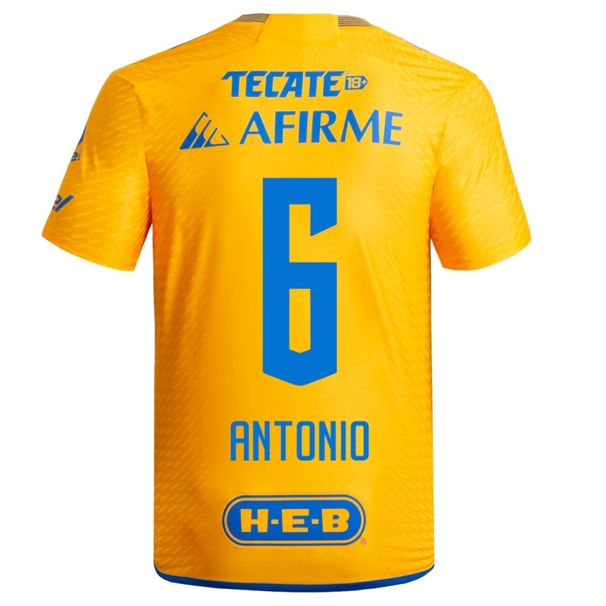 Mænd Nancy Antonio #6 Gul Hjemmebane Spillertrøjer 2023/24 Trøje T-Shirt