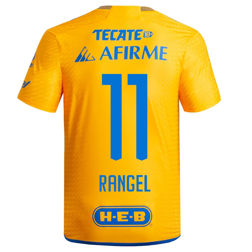 Mænd Nayeli Rangel #11 Gul Hjemmebane Spillertrøjer 2023/24 Trøje T-Shirt
