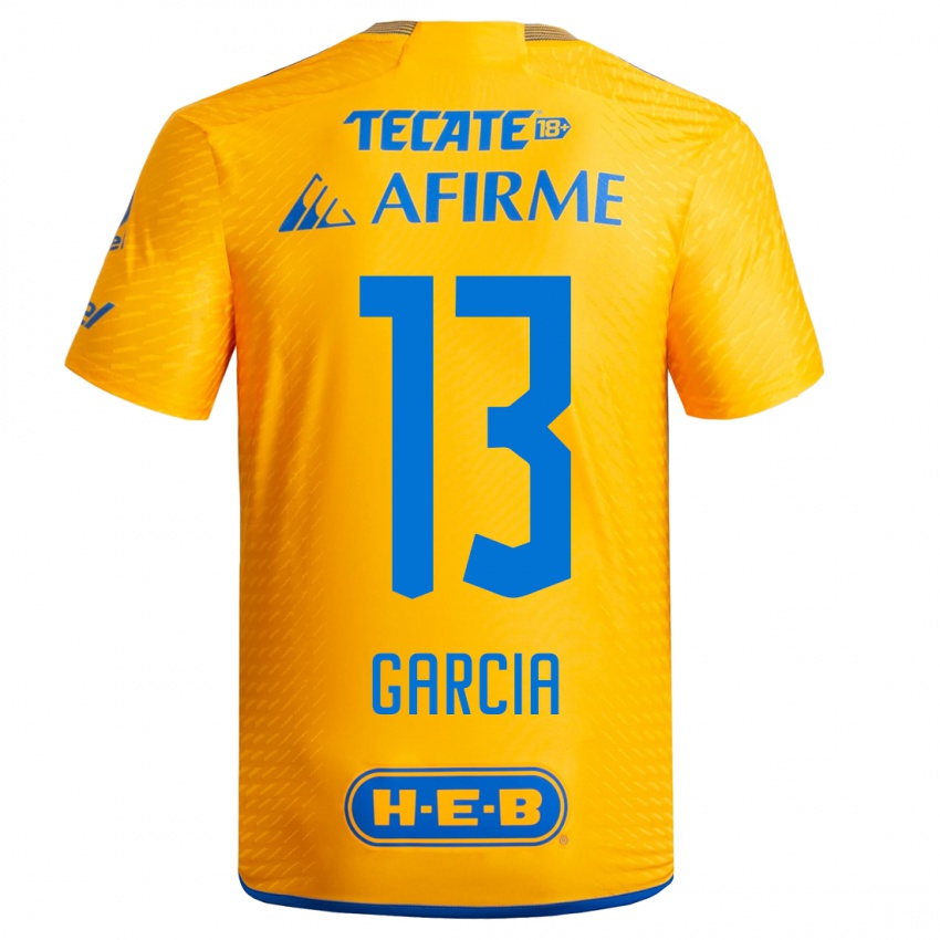 Mænd Miriam Garcia #13 Gul Hjemmebane Spillertrøjer 2023/24 Trøje T-Shirt