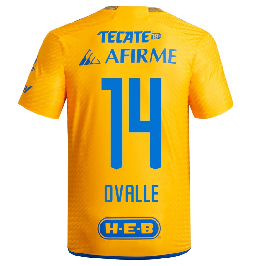 Mænd Lizbeth Ovalle #14 Gul Hjemmebane Spillertrøjer 2023/24 Trøje T-Shirt