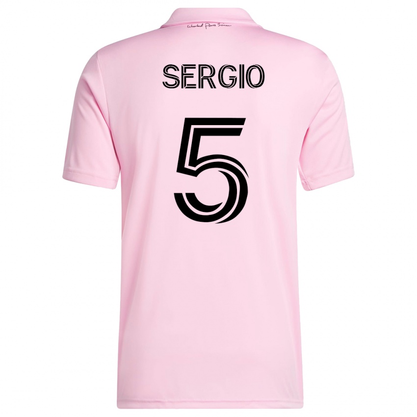 Mænd Sergio Busquets #5 Lyserød Hjemmebane Spillertrøjer 2023/24 Trøje T-Shirt