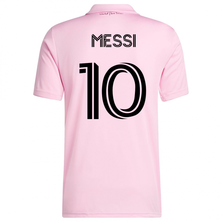 Mænd Lionel Messi #10 Lyserød Hjemmebane Spillertrøjer 2023/24 Trøje T-Shirt