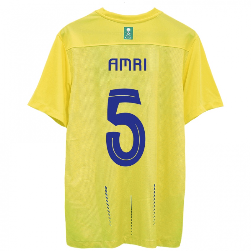 Mænd Abdulelah Al-Amri #5 Gul Hjemmebane Spillertrøjer 2023/24 Trøje T-Shirt