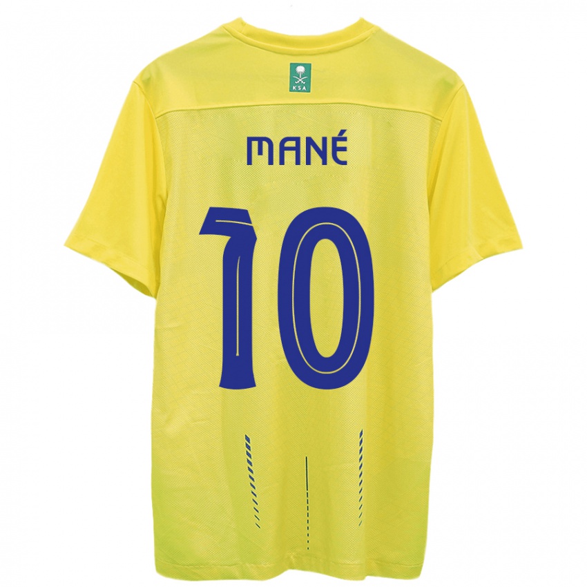 Mænd Sadio Mane #10 Gul Hjemmebane Spillertrøjer 2023/24 Trøje T-Shirt