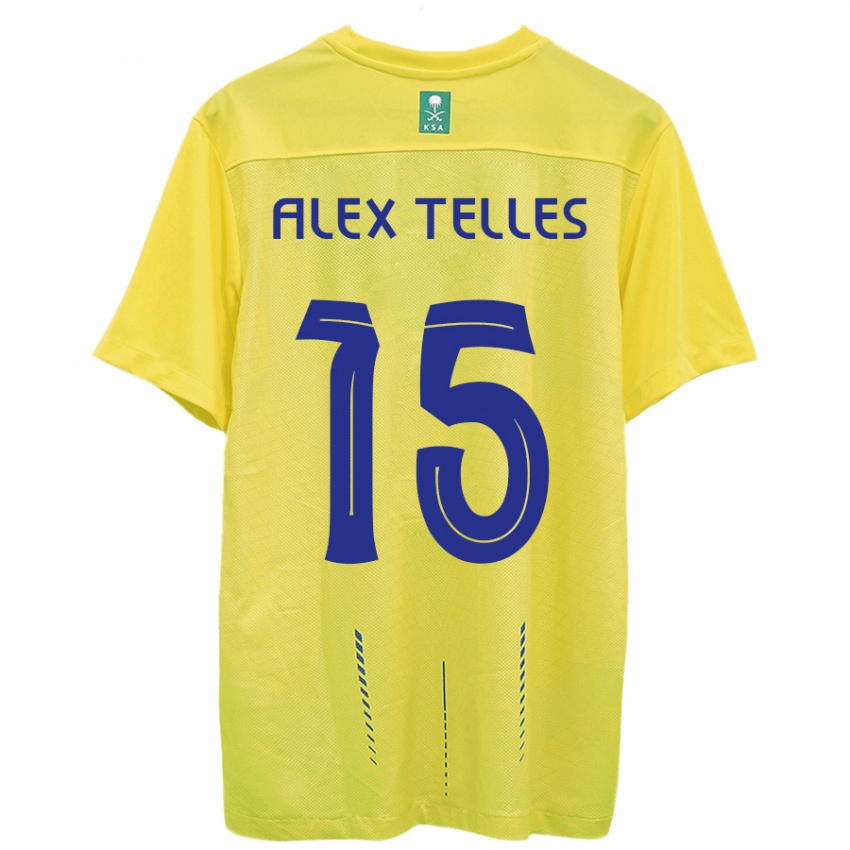 Mænd Alex Telles #15 Gul Hjemmebane Spillertrøjer 2023/24 Trøje T-Shirt