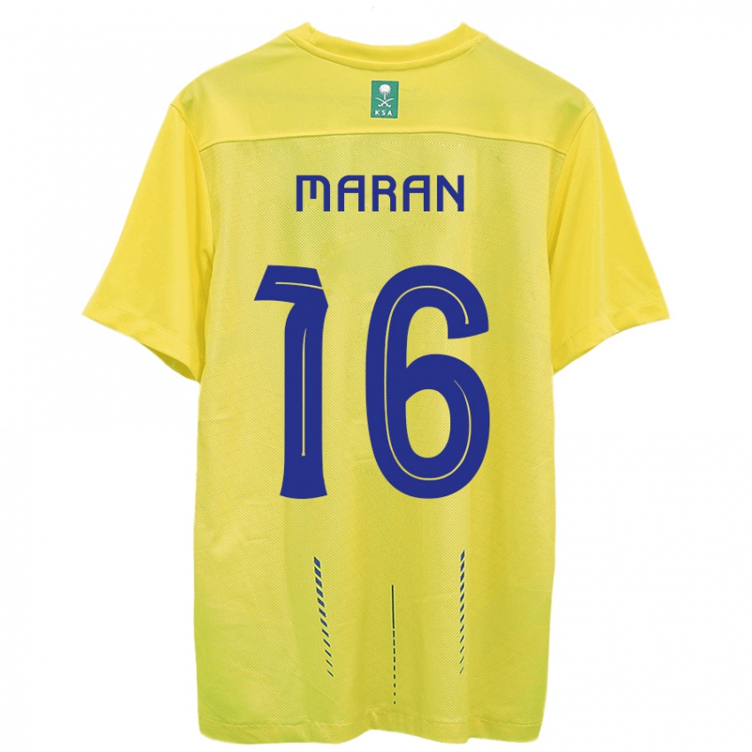 Mænd Mohammed Maran #16 Gul Hjemmebane Spillertrøjer 2023/24 Trøje T-Shirt