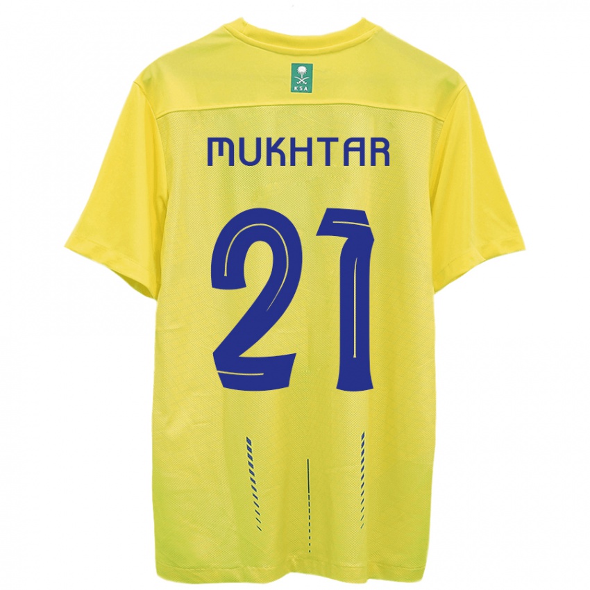 Mænd Mukhtar Ali #21 Gul Hjemmebane Spillertrøjer 2023/24 Trøje T-Shirt