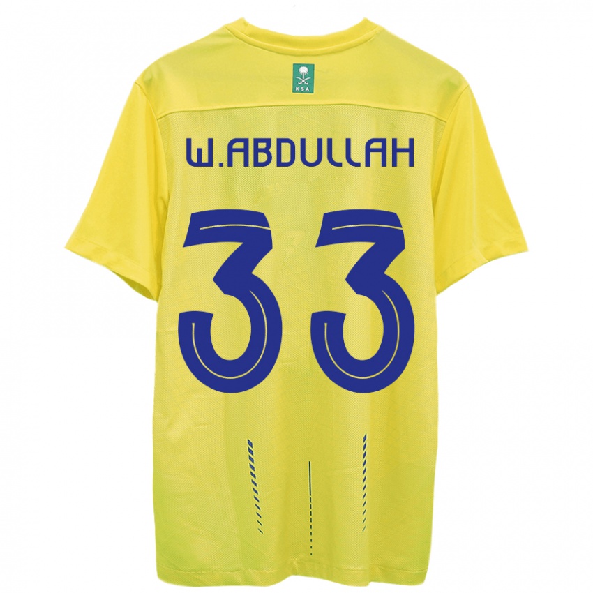 Mænd Waleed Abdullah #33 Gul Hjemmebane Spillertrøjer 2023/24 Trøje T-Shirt