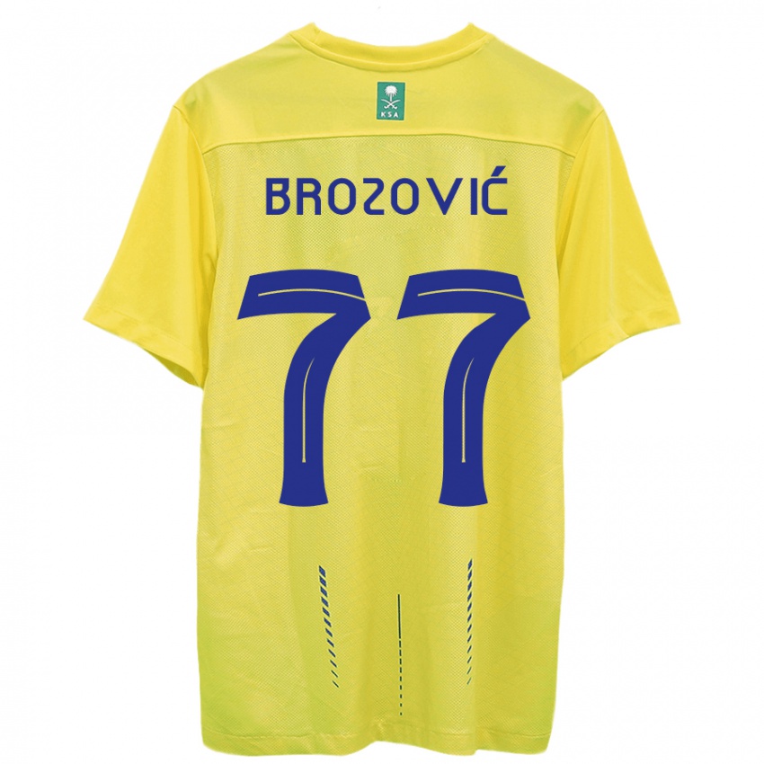 Mænd Marcelo Brozovic #77 Gul Hjemmebane Spillertrøjer 2023/24 Trøje T-Shirt