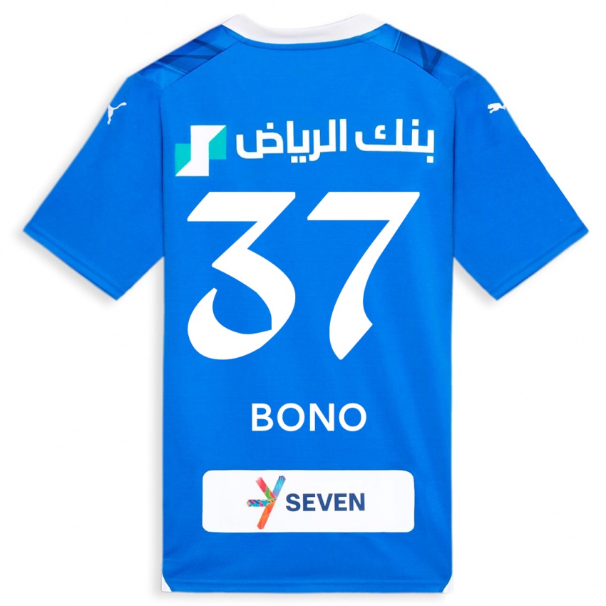 Mænd Bono #37 Blå Hjemmebane Spillertrøjer 2023/24 Trøje T-Shirt