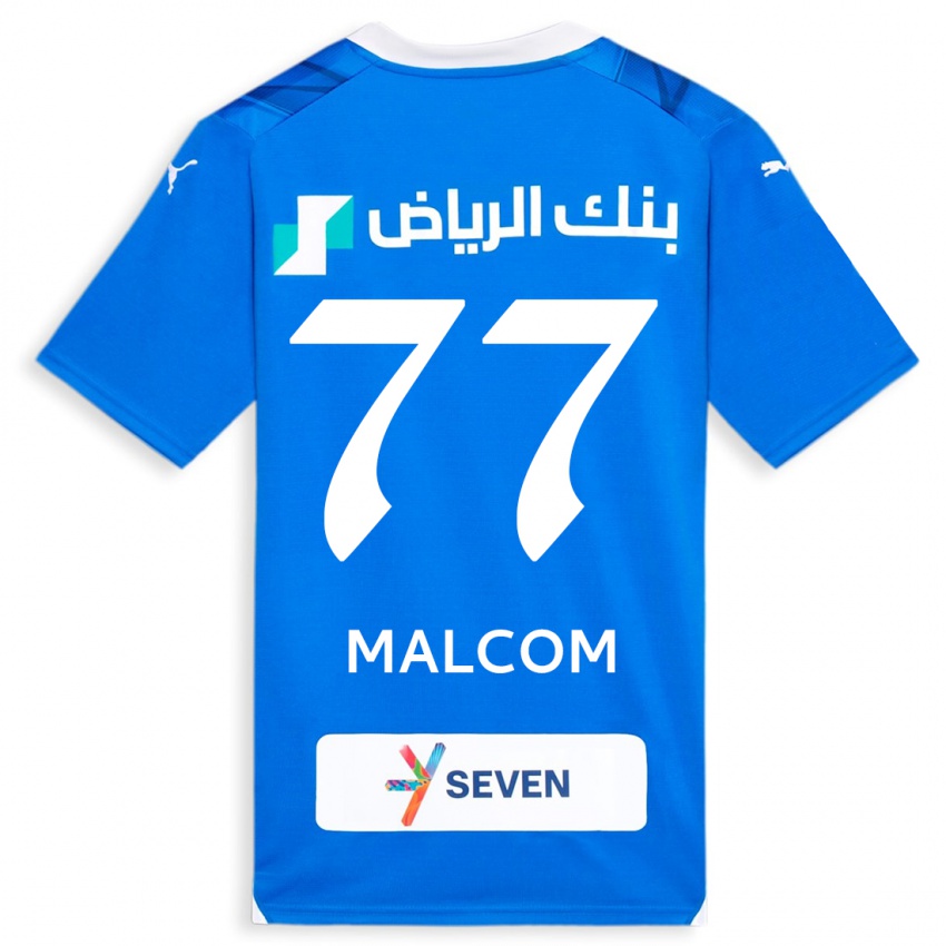 Mænd Malcom #77 Blå Hjemmebane Spillertrøjer 2023/24 Trøje T-Shirt