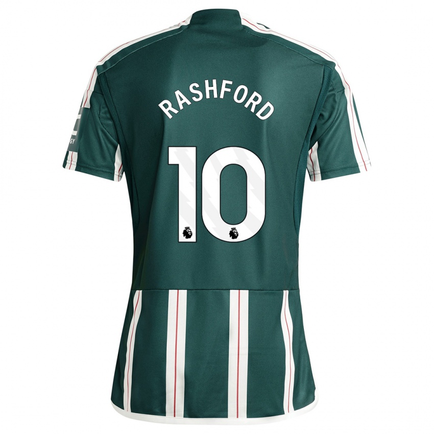 Mænd Marcus Rashford #10 Mørkegrøn Udebane Spillertrøjer 2023/24 Trøje T-Shirt