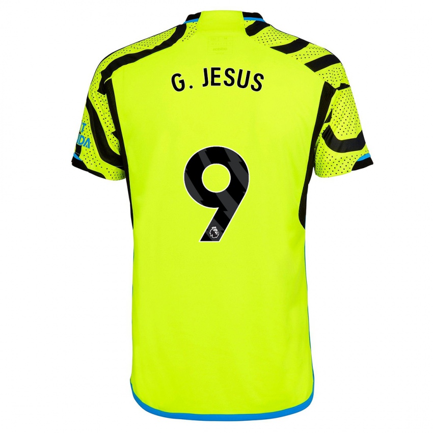 Mænd Gabriel Jesus #9 Gul Udebane Spillertrøjer 2023/24 Trøje T-Shirt