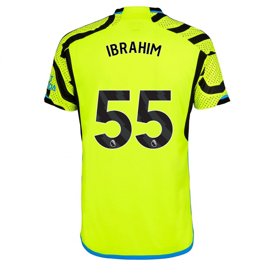 Mænd Bradley Ibrahim #55 Gul Udebane Spillertrøjer 2023/24 Trøje T-Shirt