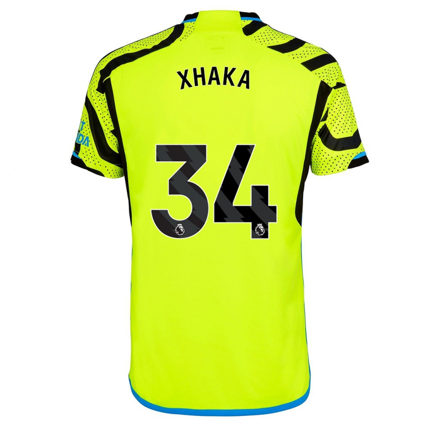 Mænd Granit Xhaka #34 Gul Udebane Spillertrøjer 2023/24 Trøje T-Shirt