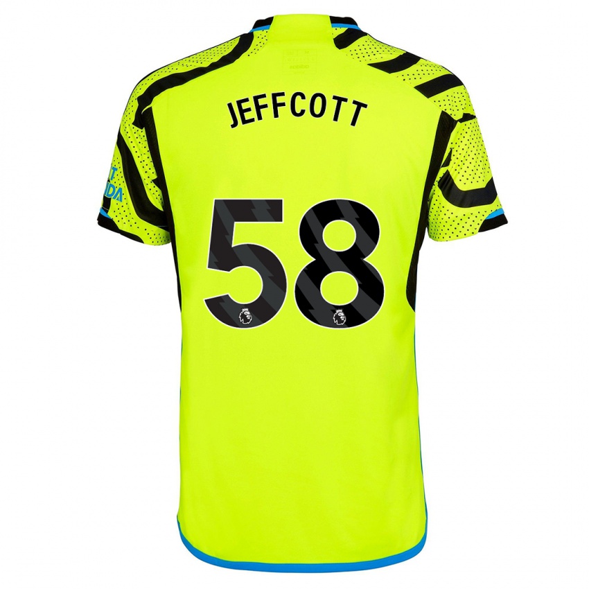 Mænd Henry Jeffcott #58 Gul Udebane Spillertrøjer 2023/24 Trøje T-Shirt