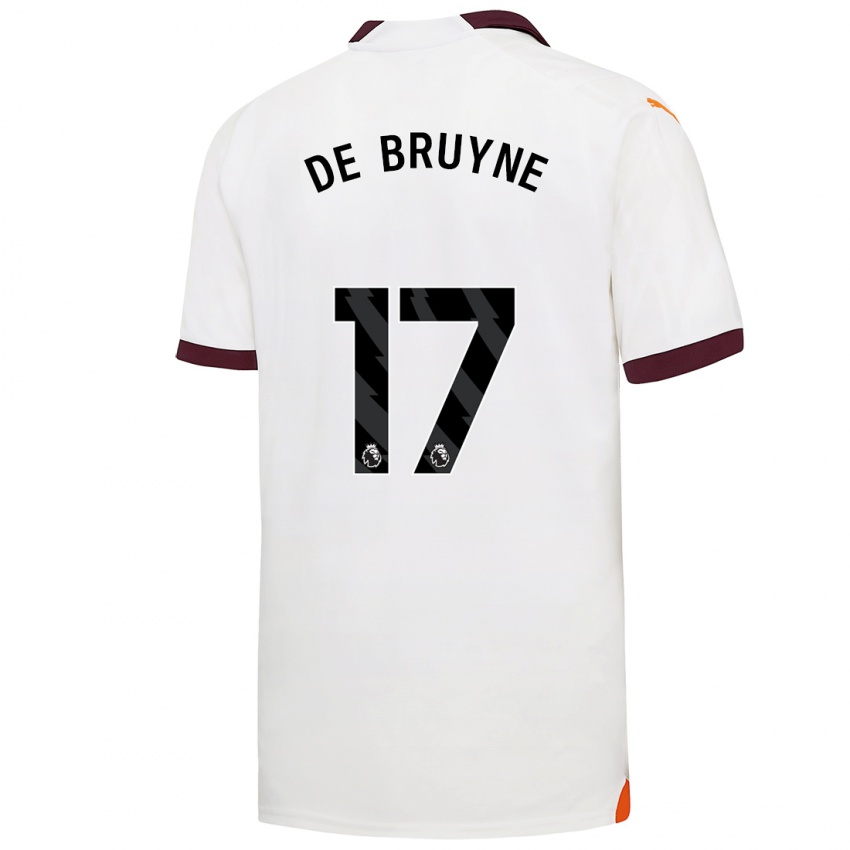 Mænd Kevin De Bruyne #17 Hvid Udebane Spillertrøjer 2023/24 Trøje T-Shirt
