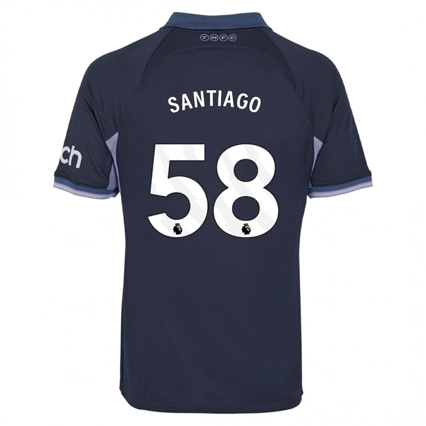 Mænd Yago Santiago #58 Mørkeblå Udebane Spillertrøjer 2023/24 Trøje T-Shirt