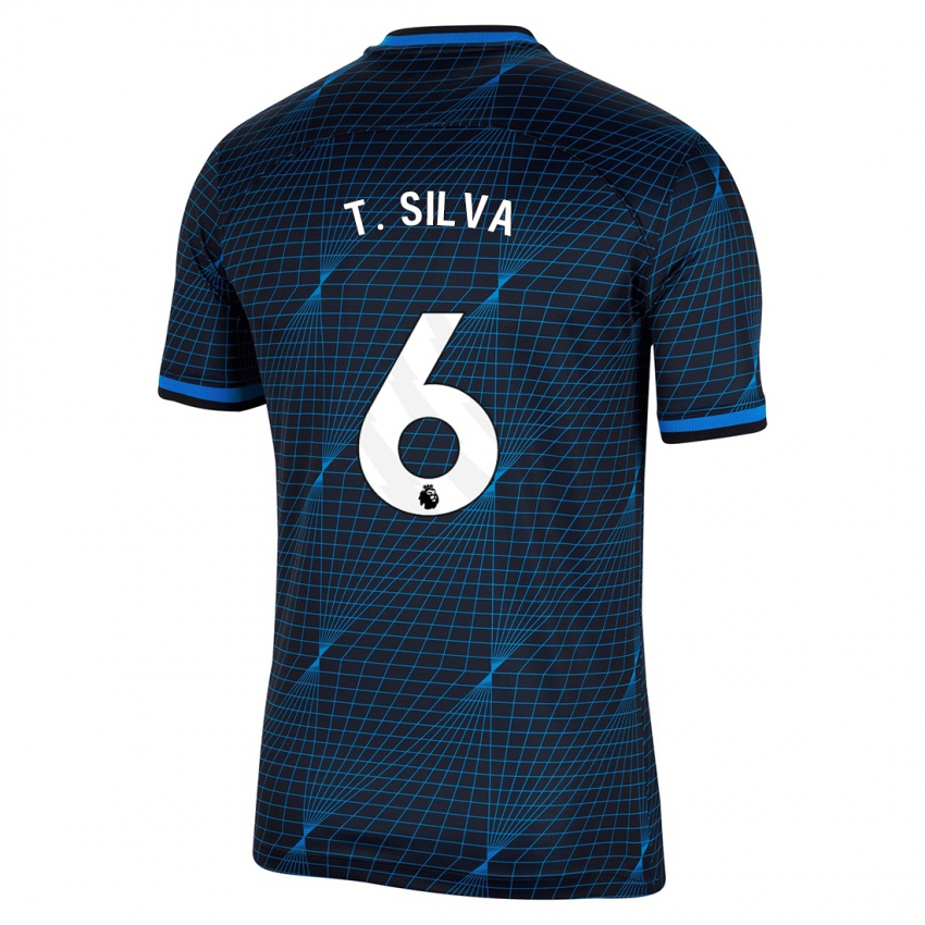 Mænd Thiago Silva #6 Mørkeblå Udebane Spillertrøjer 2023/24 Trøje T-Shirt