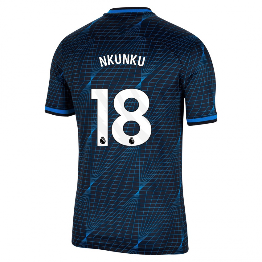 Mænd Christopher Nkunku #18 Mørkeblå Udebane Spillertrøjer 2023/24 Trøje T-Shirt