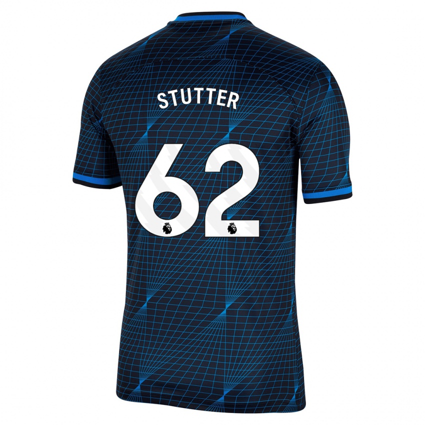 Mænd Ronnie Stutter #62 Mørkeblå Udebane Spillertrøjer 2023/24 Trøje T-Shirt