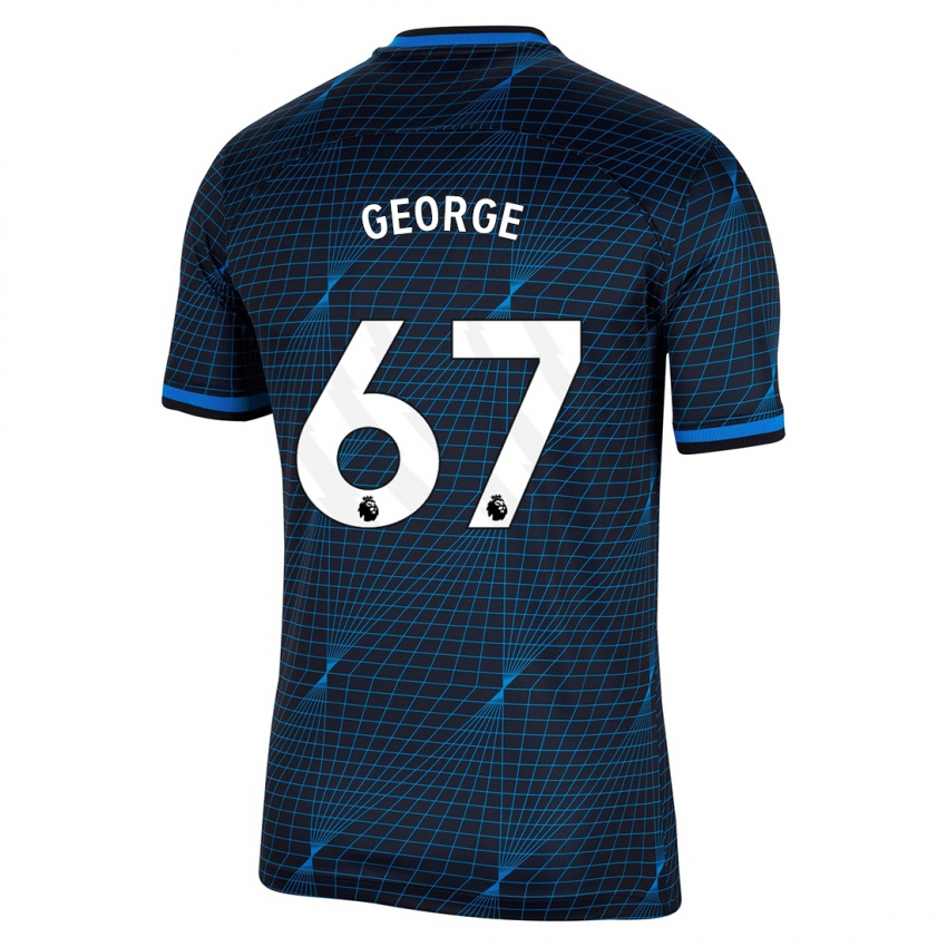 Mænd Tyrique George #67 Mørkeblå Udebane Spillertrøjer 2023/24 Trøje T-Shirt