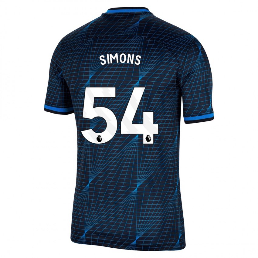 Mænd Xavier Simons #54 Mørkeblå Udebane Spillertrøjer 2023/24 Trøje T-Shirt