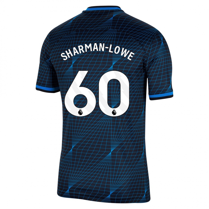 Mænd Teddy Sharman-Lowe #60 Mørkeblå Udebane Spillertrøjer 2023/24 Trøje T-Shirt