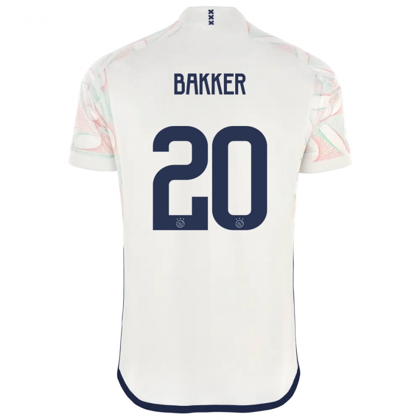 Mænd Eshly Bakker #20 Hvid Udebane Spillertrøjer 2023/24 Trøje T-Shirt