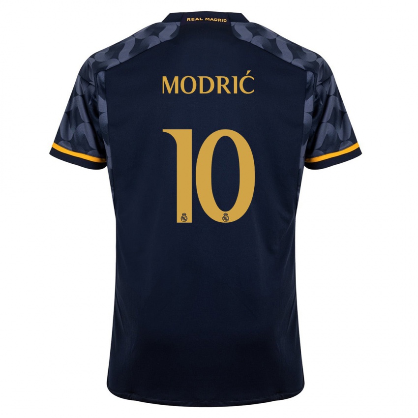 Mænd Luka Modric #10 Mørkeblå Udebane Spillertrøjer 2023/24 Trøje T-Shirt