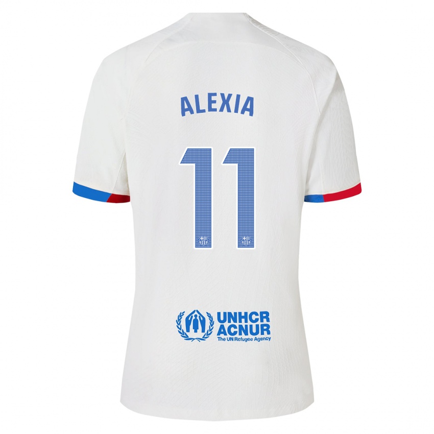 Mænd Alexia Putellas #11 Hvid Udebane Spillertrøjer 2023/24 Trøje T-Shirt