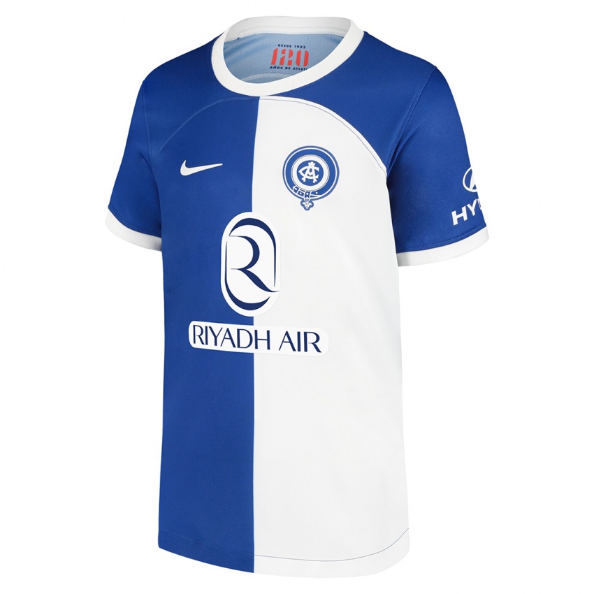 Mænd Antoine Griezmann #7 Blå Hvid Udebane Spillertrøjer 2023/24 Trøje T-Shirt