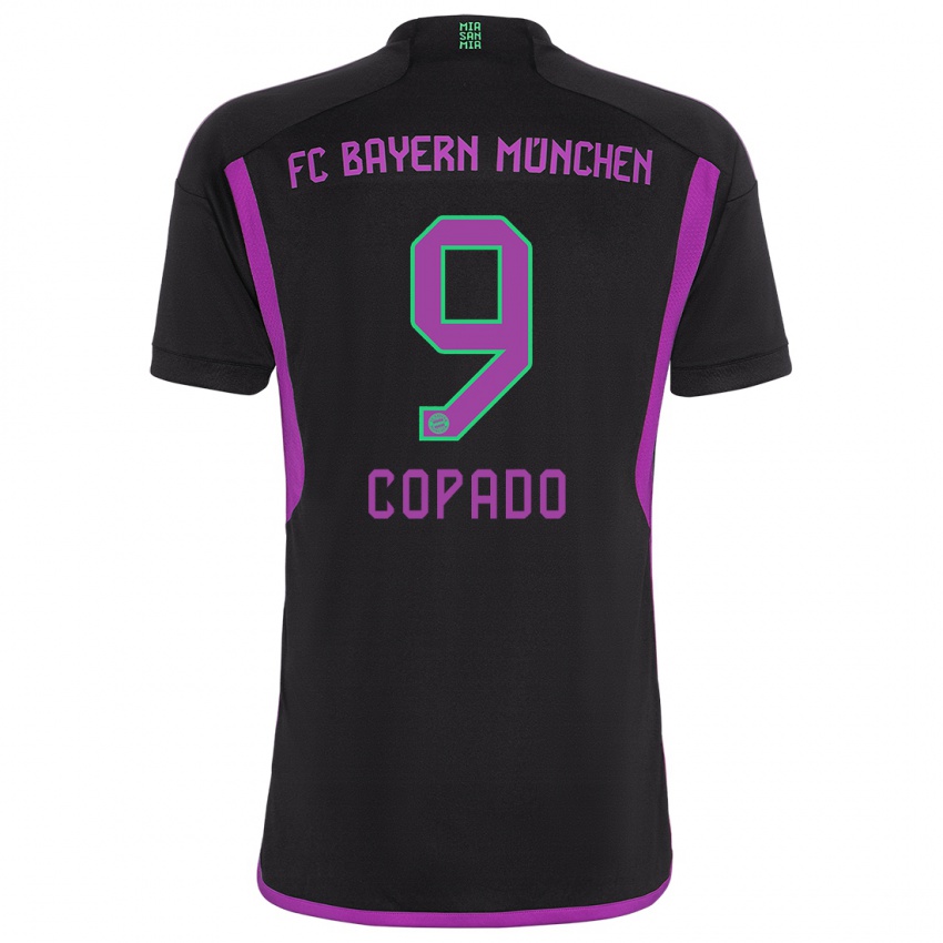 Mænd Lucas Copado #9 Sort Udebane Spillertrøjer 2023/24 Trøje T-Shirt