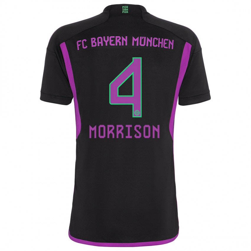 Mænd Liam Morrison #4 Sort Udebane Spillertrøjer 2023/24 Trøje T-Shirt