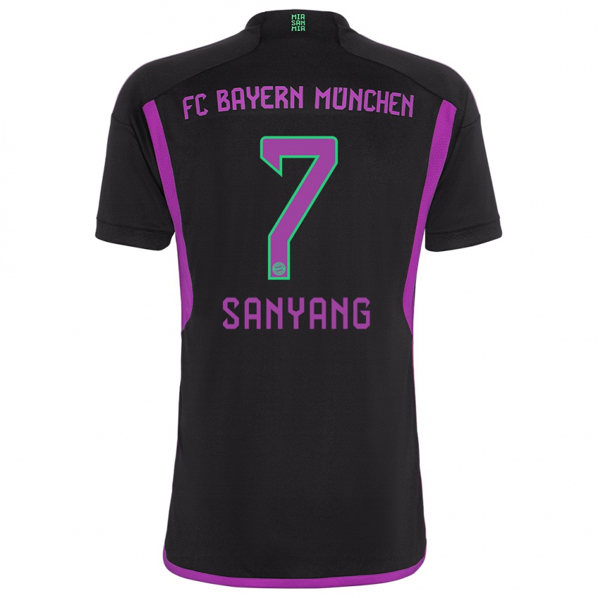 Mænd Mamin Sanyang #7 Sort Udebane Spillertrøjer 2023/24 Trøje T-Shirt