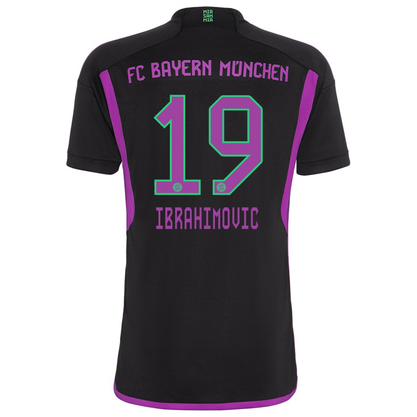 Mænd Arijon Ibrahimovic #19 Sort Udebane Spillertrøjer 2023/24 Trøje T-Shirt