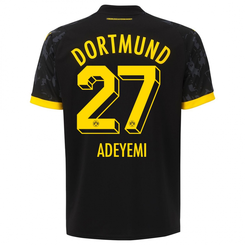 Mænd Karim Adeyemi #27 Sort Udebane Spillertrøjer 2023/24 Trøje T-Shirt