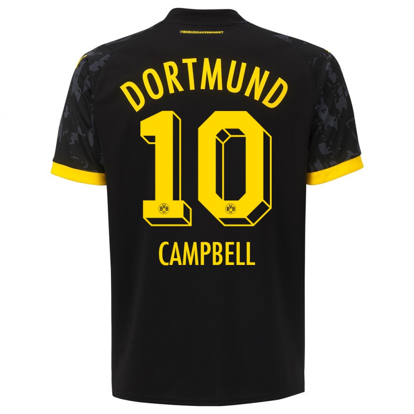 Mænd Cole Campbell #10 Sort Udebane Spillertrøjer 2023/24 Trøje T-Shirt